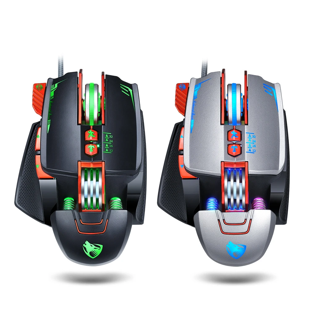 Professional Wired Gaming Mouse 8 Button 6400DPI LED Optical USB