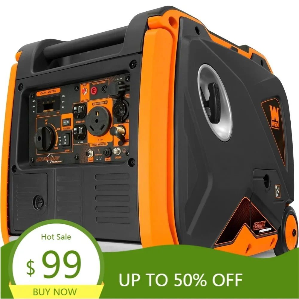 df451i super quiet 4500-watt electric start dual fuel rv-ready portable inverter generator with fuel shut-off
