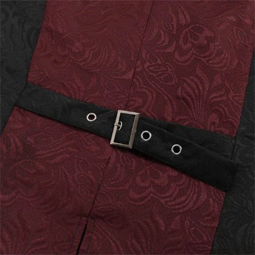 One Breasted Victorian Sleeveless Outerwear Tailcoat Cosplay Prom Costumes Gilet Men Medieval Jacquard Steampunk Gothic Vest