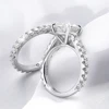 D Color Full Moissanite Engagement Rings for Women Emerald/Radiant/Round Cut Diamond 925 Sterling Silver Wedding Band with GRA 6