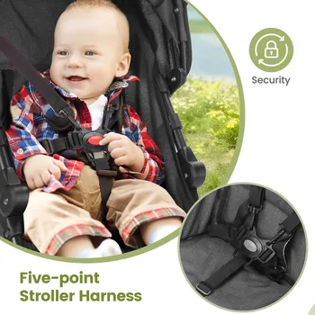 Lightweight folding High-view Baby Stroller Can Sit or Lie Down Portable Travel Babyshock-absorbing Stroller Four-wheel 3