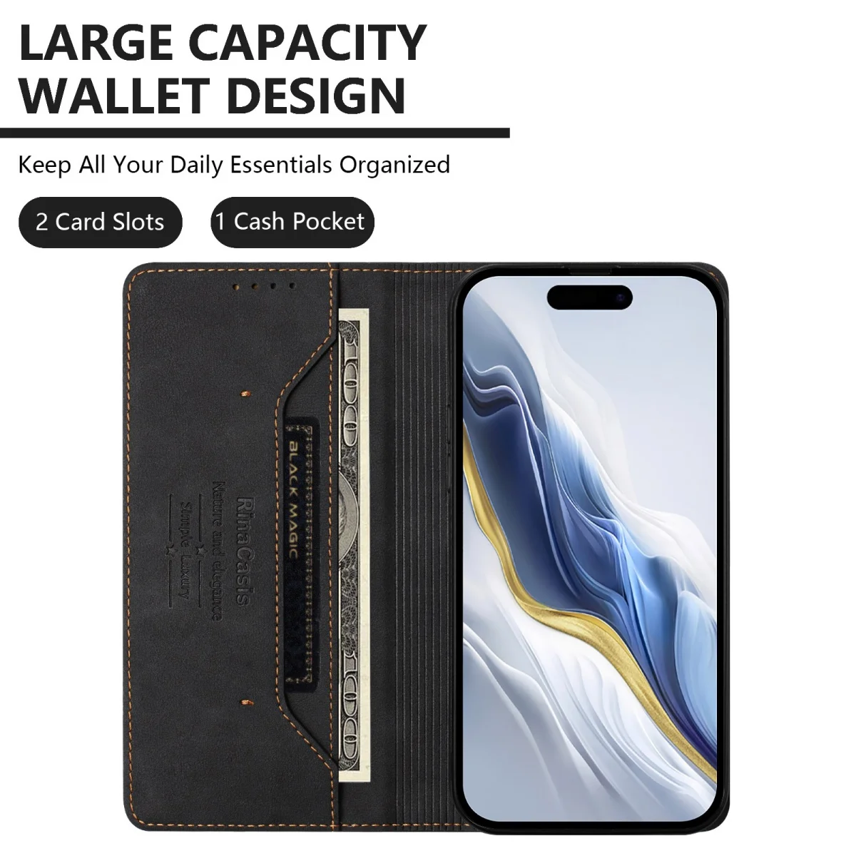 Premium Magnetic Wallet Leather Flip Case Cover