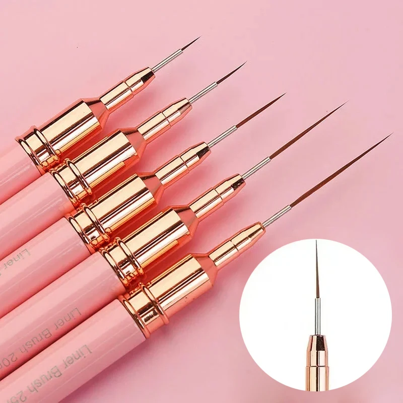 

5Pcs Nail Liner Brush Set Handle Nail Art Pen Brush Drawing Lines Stripe Painting Flower Pen Manicure Tool Nail Brushes