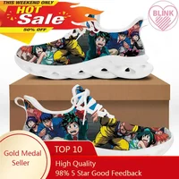 Japanese Anime My Hero Academia Print Casual Flats Shoes for Men Male Lace Up Breathable Walking Sneakers tenis de mujer 1