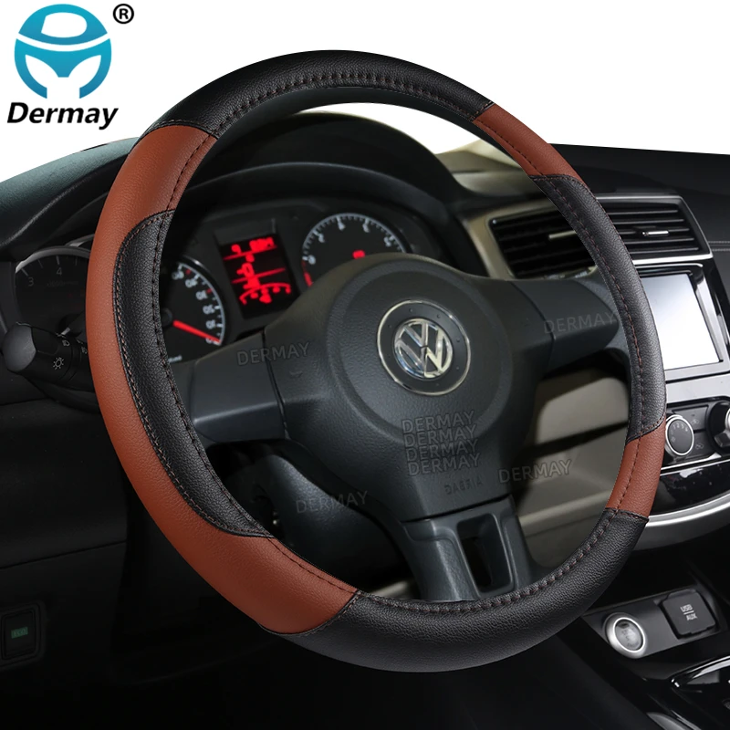 Car-styling Steering Wheel Cover PU Leather 37-38CM Cars Wheel Covers Anti Slip Breathable Universal Auto Accessories,steering wheel cover