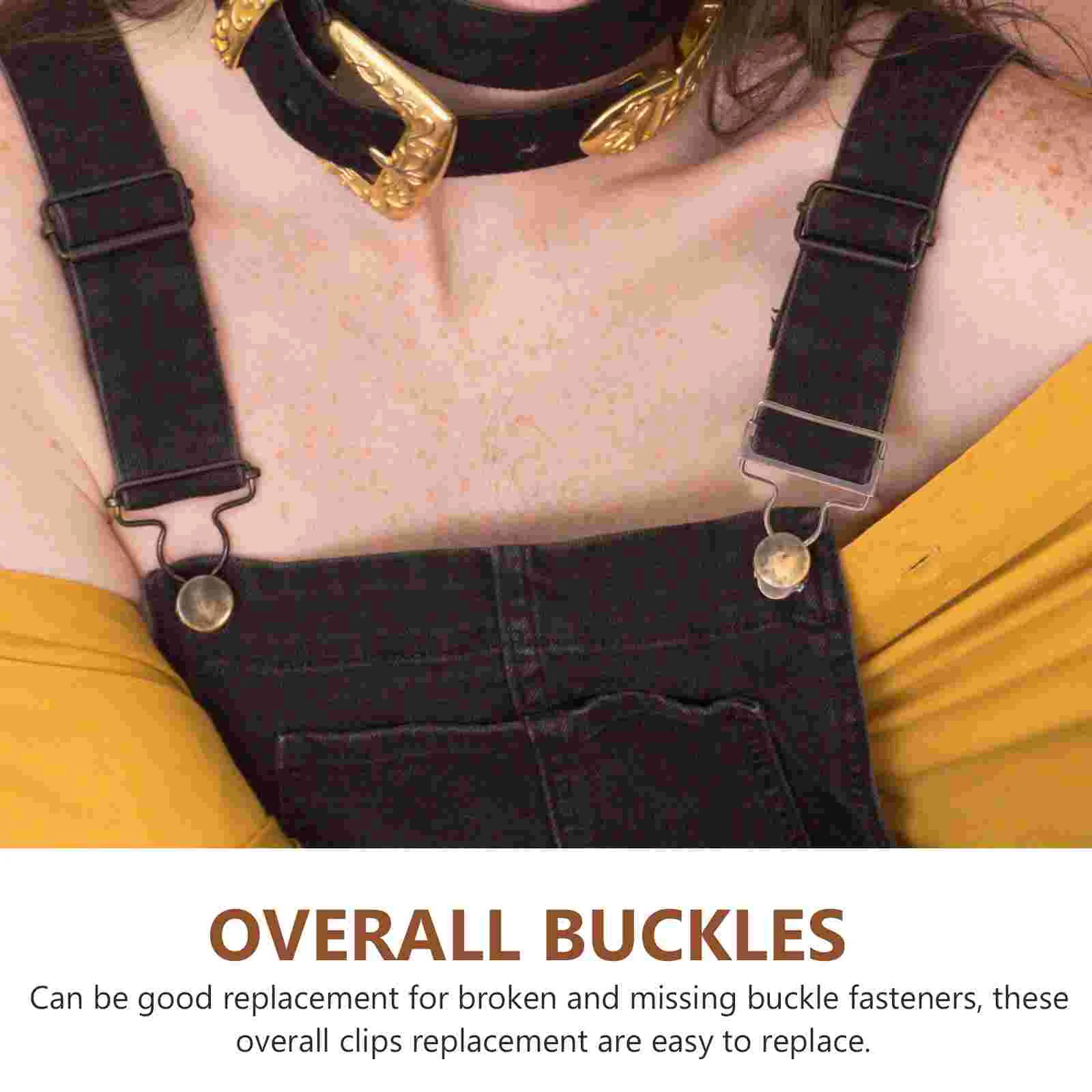16 Pcs Button Suspenders Bib Buckle Overalls Belt Fasteners 5.5X4