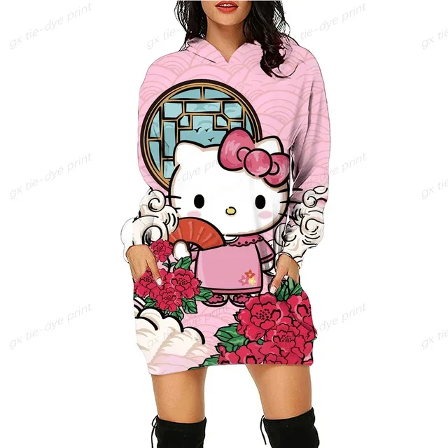 thumbnail image 1 of Sudaderas y sudaderas con capucha de HELLO KITTY para mujer Sudaderas con capucha de HELLO KITTY para otoño y primavera Sudaderas con capucha de manga larga de otoño y primavera de Harajuku, 1 of 5