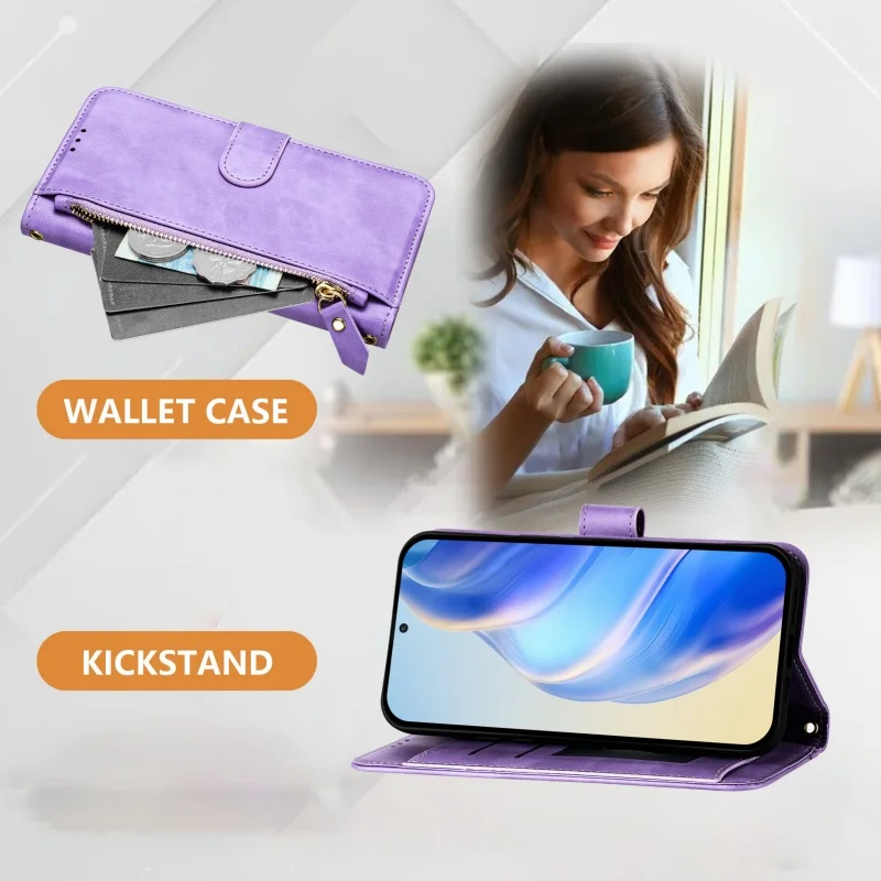 Luxury Leather Phone Case with Wireless Charging and Card Holder Wallet