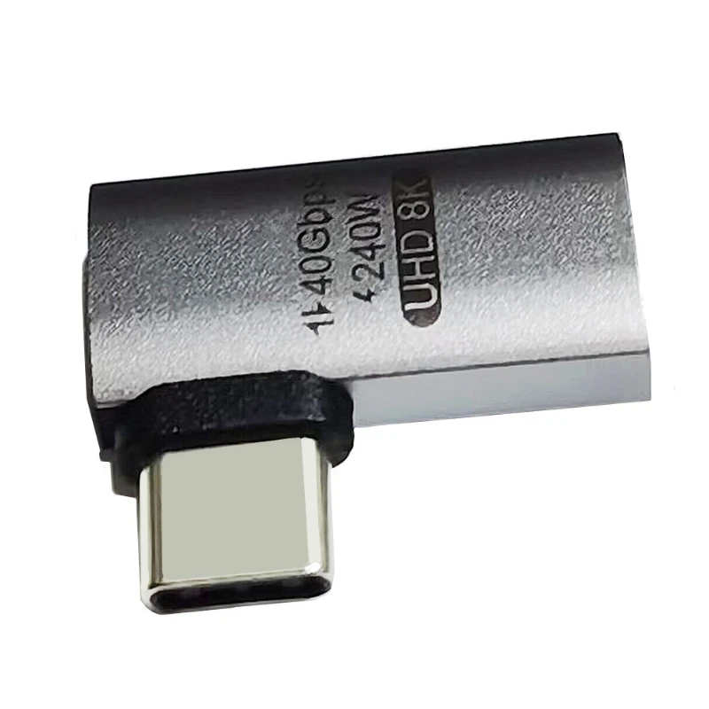 Rechtwinkliger Winkel 8k 40g 240w USB 4,0 Typ C Stecker zu Buchse Audio Video Lade adapter Anschluss USB C Stecker Buchse Adapter – Detail 9