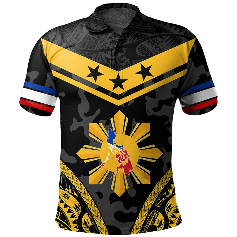 Philippines Pattern Polo Shirt For Men Hawaiian Polynesian 3d