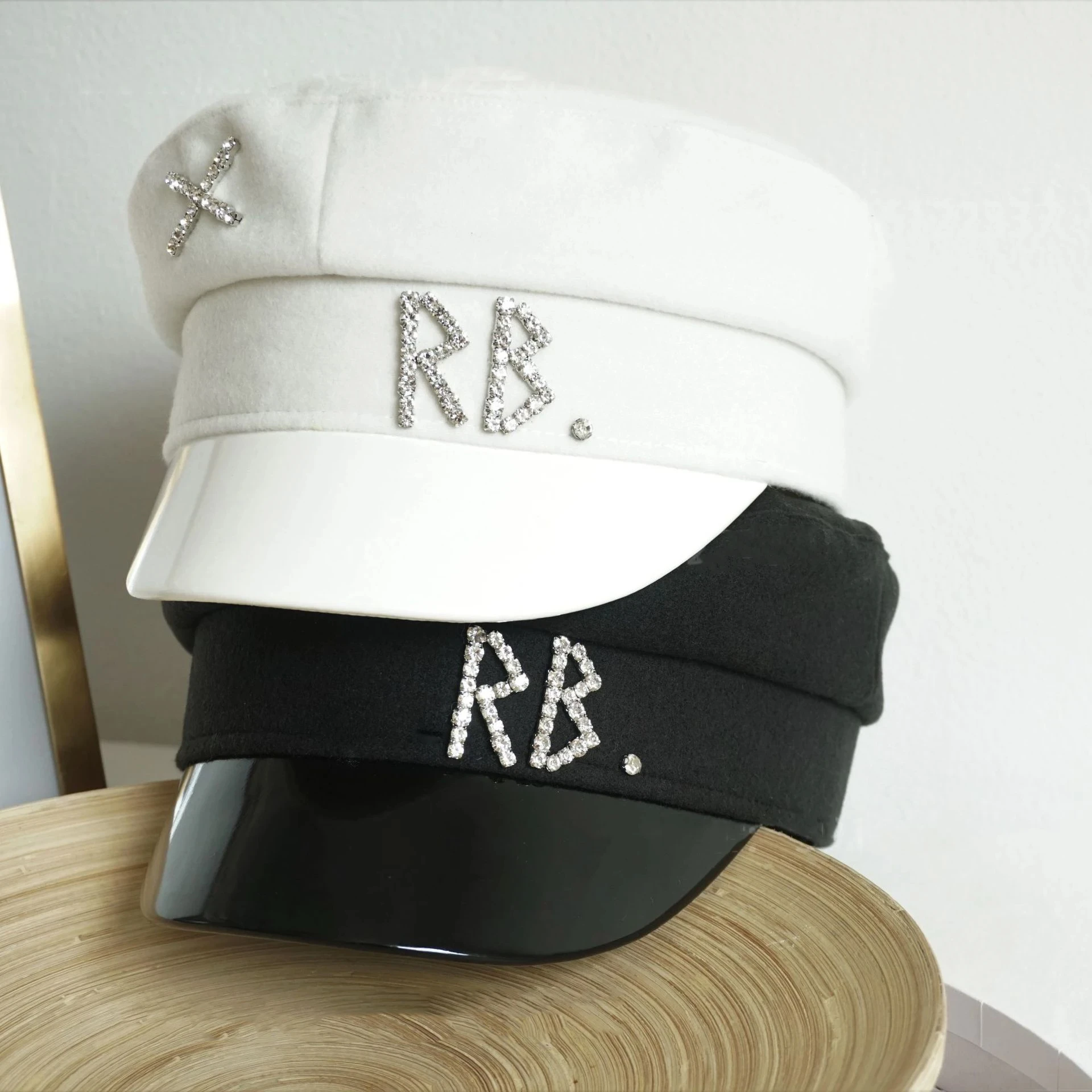 Brand Designer Women Hats Crystal Baker Boy Hat Wool Newsboy Caps Female Flat Militray Caps Visor S-XL cotton newsboy cap