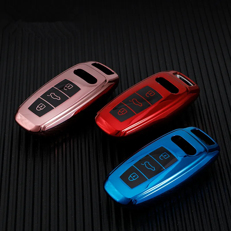 

Soft TPU Car Remote Key Case Cover Shell Fob Holder for Audi A6 A7 A8 E-tron Q5 Q8 C8 D5 Protector Accessories