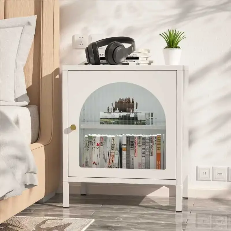 Metal Wrought Iron Bedroom Storage Bedside Table Living Room Sofa Side Storage Locker Balcony Side Tables Study Sides Cabinet