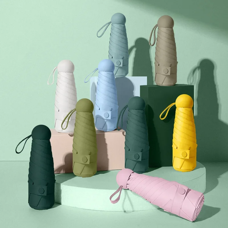 Paradise Ultralight And Compact Portable Capsule Umbrella UV Protection Umbrella Mini Five-fold