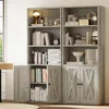 Industrial Bookshelves and Bookcases with Doors 11.8 in Depth Set of 2 Floor Standing 5 Shelf Display Storage Shelves Boo 1