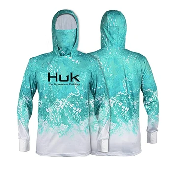 HUK Fishing Shirt UPF 50+ Hooded sun protection.