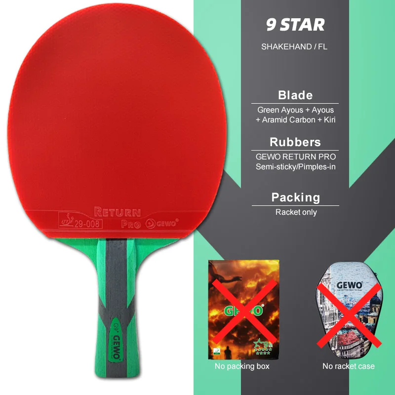 Racchetta Da Ping Pong GEWO PS Blast Carbon Pro - Professionale ITTF Approvata | Con Rivestimento Per Effetto