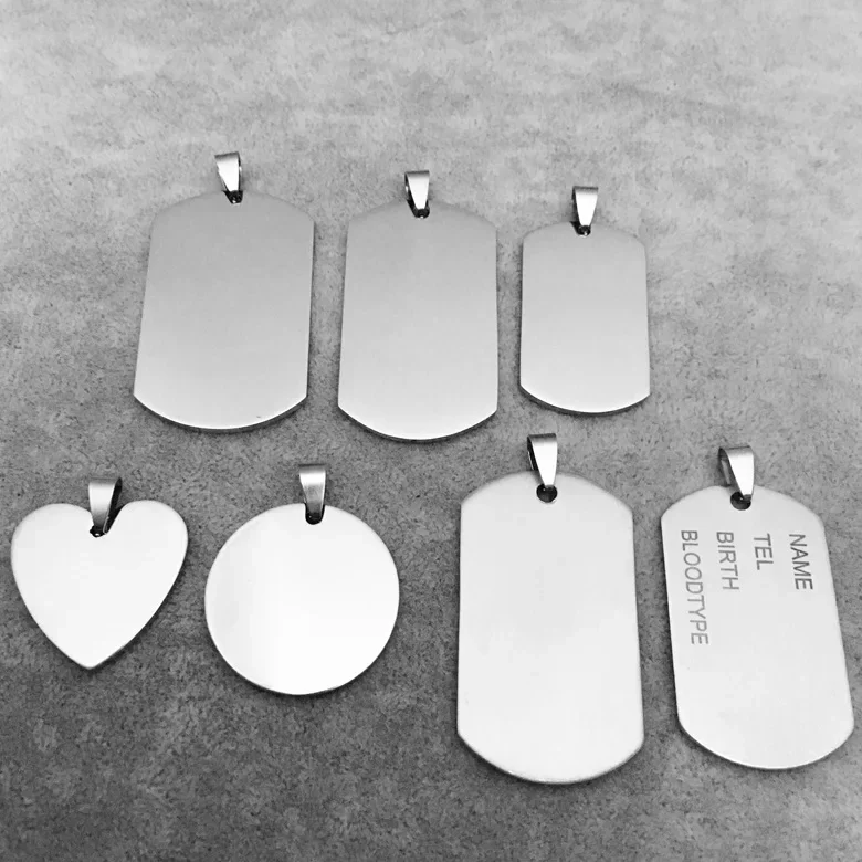 

Engraving 100pcs/lot Suitable Steel Blank Tags Dog For Army Stainless Laser Military