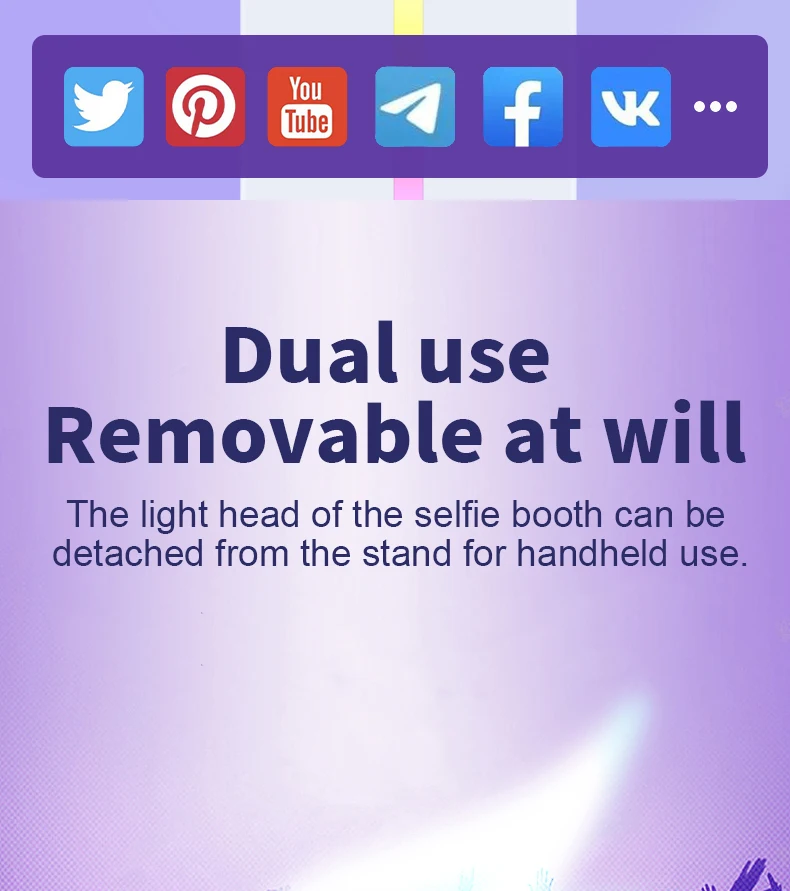 Máquina de fotomatón para iPad, para 10,2 pulgadas/10,5 pulgadas/11 pulgadas/12,9 pulgadas/13 pulgadas, bodas, fiestas, eventos, fotomatón LED portátil para Selfie