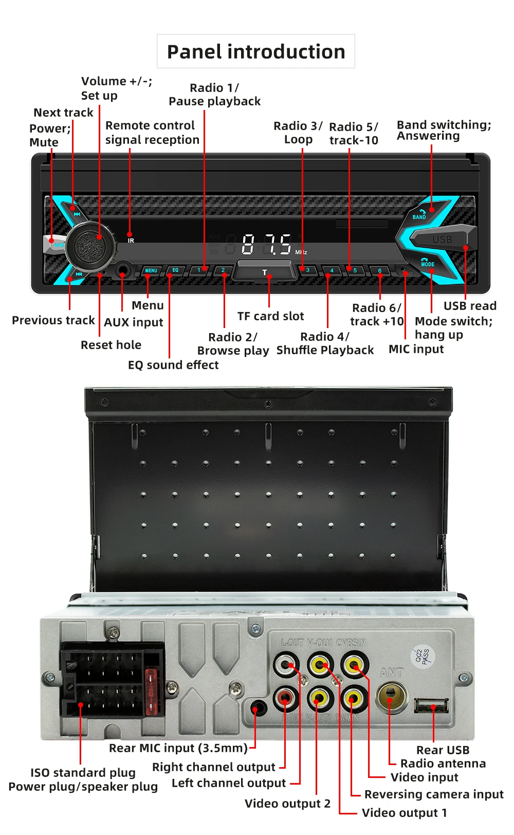 1Din Car Radio Player 7"MP5 Player Retractable Touch Screen Car Wireless CarPlay Android Auto Mirror Link Video USB TF BT Player 23 S2d355b2fb11248a3a766c8ee1b1ba94eP 1Din Car Radio Player 7"MP5 Player Retractable Touch Screen Car Wireless CarPlay Android Auto Mirror Link Video USB TF BT Player