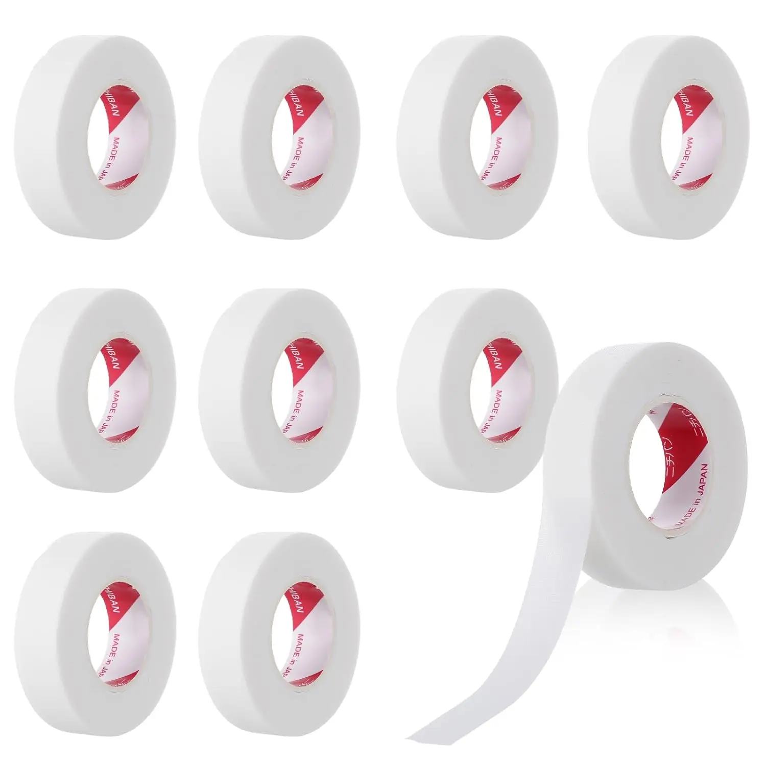 10 Rollen hypoallergenes Wimpernband – weiße, atmungsaktive Mikroporenstreifen für Wimpernverlängerungen (9 m x 1,2 cm, Salonqualität) – Detail 8