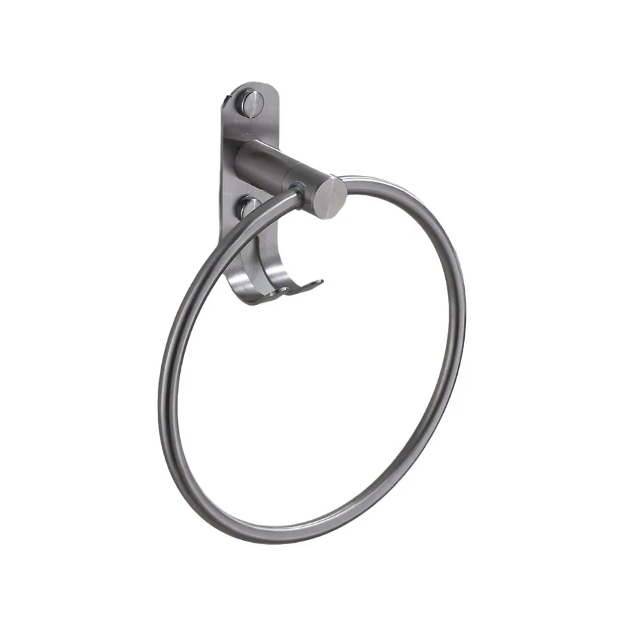 SUS 304 Stainless Steel Towel Holder Brushed Towel Ring Round Wall Mounted Rack Bar Holder Classic Cloth Hook