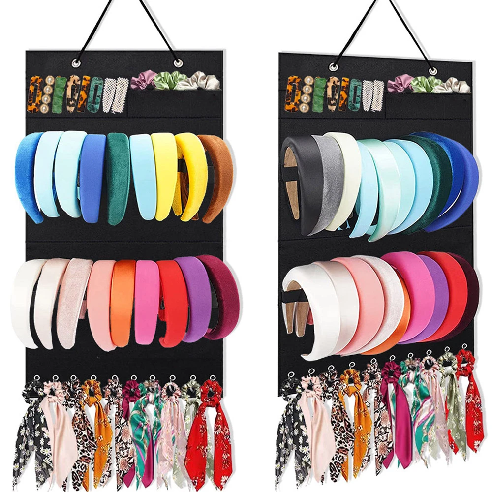 Soporte de colgante de pared para mujeres y niñas, organizador de diademas de fieltro, almacenamiento de lazos para el cabello, horquillas, accesorios para el cabello, soporte | - AliExpress