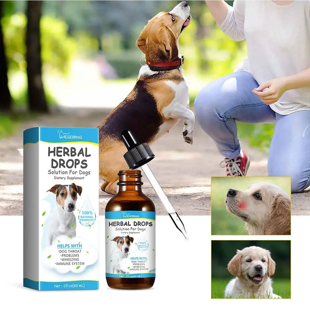 Pet Herbal Drop for Nighttime Cough Relief Safe Natural Formula Cough Throat Symptoms Soothing Calming Essential Oil 60ml