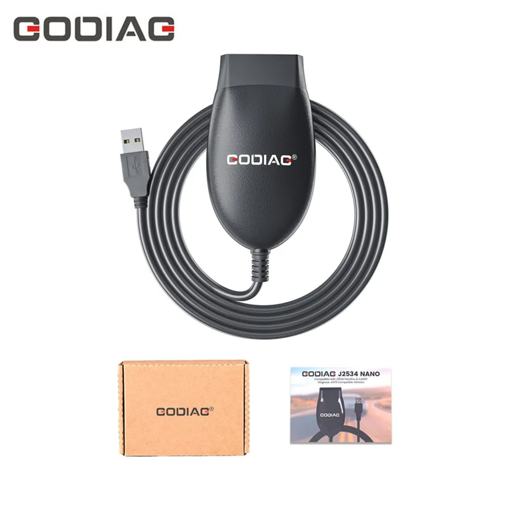 Диагностический кабель GODIAG GD101 J2534, поддержка J2534 и ELM327, диагностика J1979, Совместимость с автомобилями Toyota/ Honda Acura/Ford/Mazda