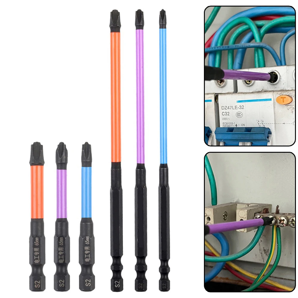 

6 Pcs 65mm 150mm Special Slotted Cross Screwdriver Bit Nutdrivers FPH1 FPH2 FPH3 For Socket Switch Power Electrician Power Tool