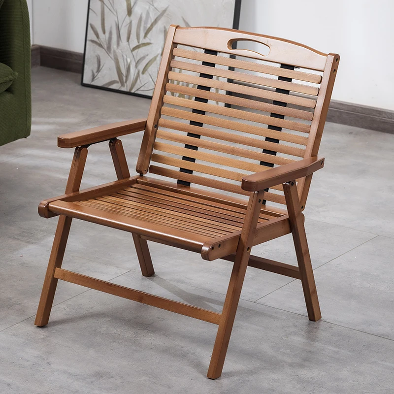 Outdoor Portable Folding Camping Chair Bamboo Summer Leisure Picnic Chair Home Balcony Back Nap Lounge