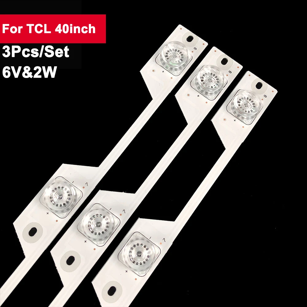 

690mm 6V 2W Led Tv Backlight For TCL 40inch 4C-LB4008-HR3 40HR330M08A3 V2 3Pcs/Set Repair of Tv Parts L40P2-UD L40P1-UD L40P1-F