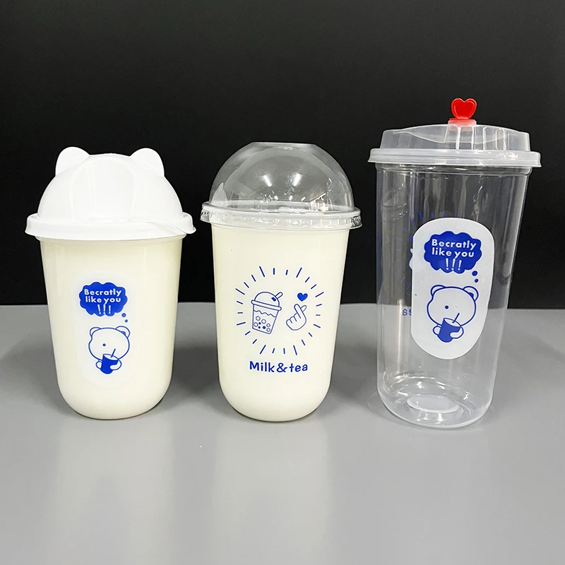 Disposable Plastic Cup Lids for Milktea Mug with Different Type, Cups  Containers, Cold Liquid, Drinkware with 700ml - AliExpress