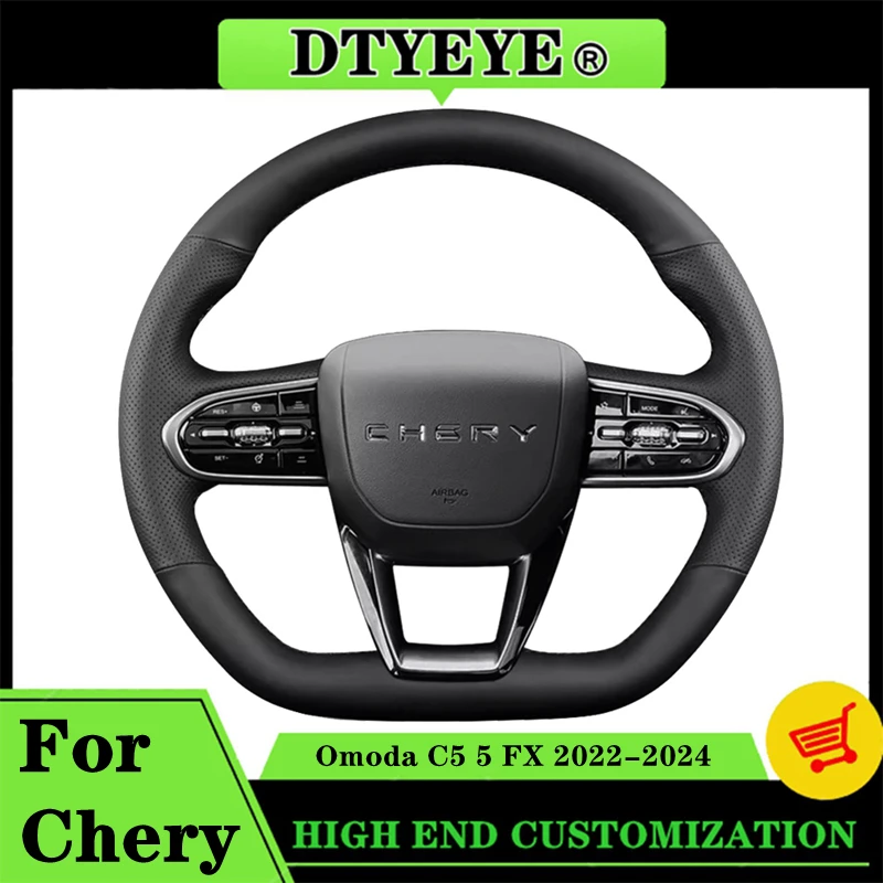 

Car Steering Wheel Cover For Chery Omoda C5 5 FX 2022-2024 Car Interior Accessories Customized DIY Original Steering Wheel Braid