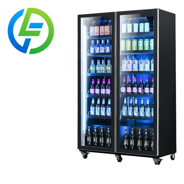 Présentoir à barre verticale à trois portes, réfrigérateur Commercial, congélateur de boissons et de bière, magasin pratique, équipement de conservation de la fraîcheur, vente en gros 1