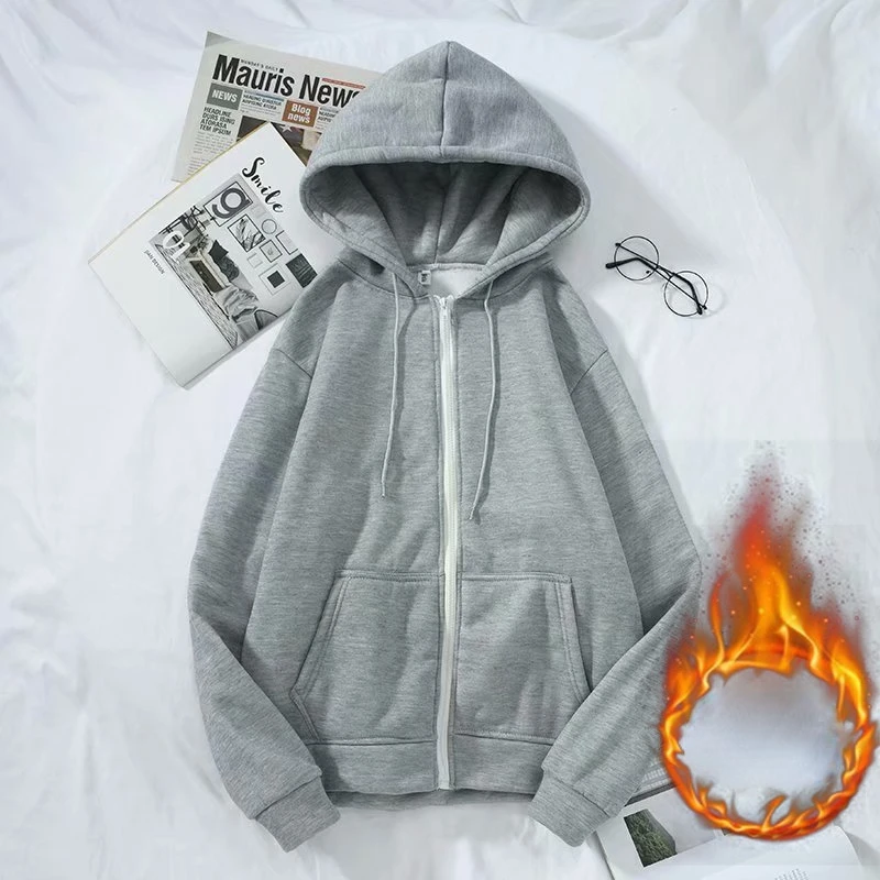 Wholesale 2022 Autumn Winter Sweater Jacket Man Simple Zipper Casual Fleece Thicken Hoodies Men's Loose Comfortable Top Hoodie