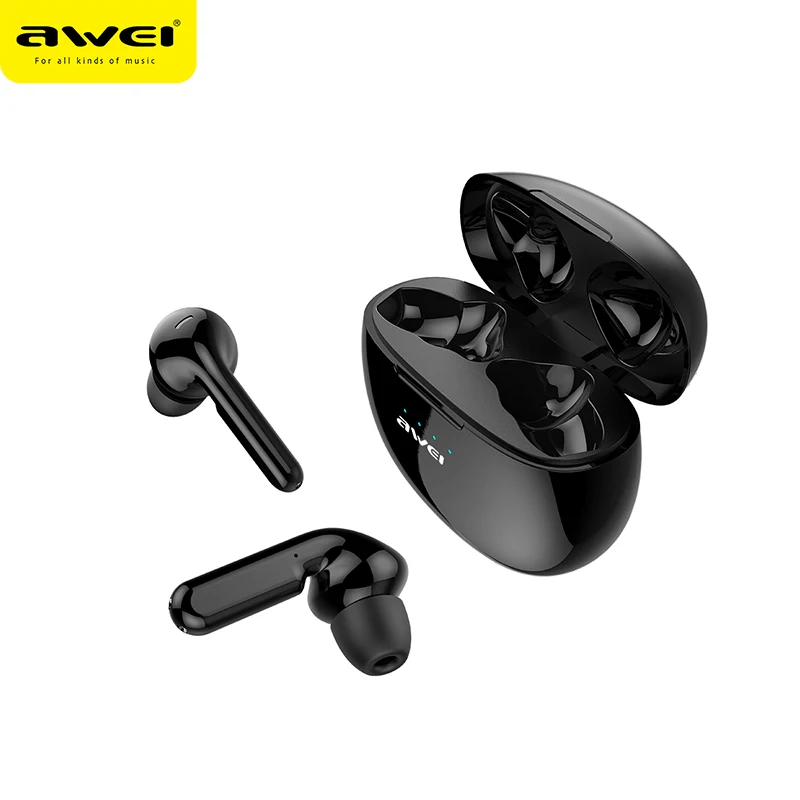 Awei-T13 Pro fone de ouvido sem fio Bluetooth, fones sem fios bluetooth,  fones de ouvido TWS com microfone, fone sem fio bluetooth estéreo HiFi  Bass, fones de ouvido, 5.3 fone bluetooth sem fio
