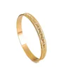 18K 65MM Inner Gold Plated Cut Flower Bangle Ethiopian Africa Fashion Gold Color For Women African Bride Wedding Jewelry Gifts 6