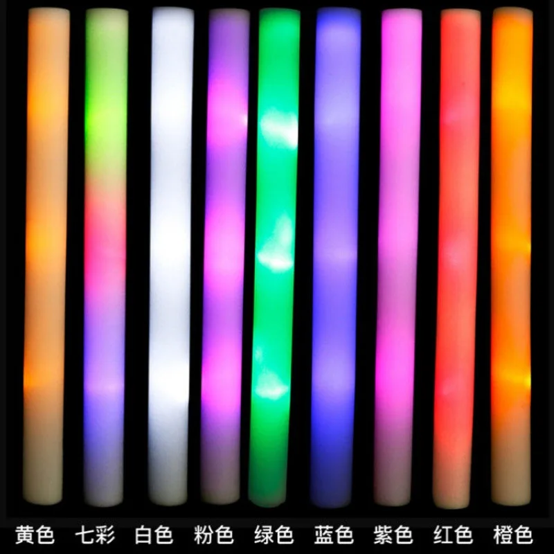 1pcs Light Foam Sticks Glow Party Led Flashings  Foam Glow Sticks Bulk -  10/30/50pcs - Aliexpress