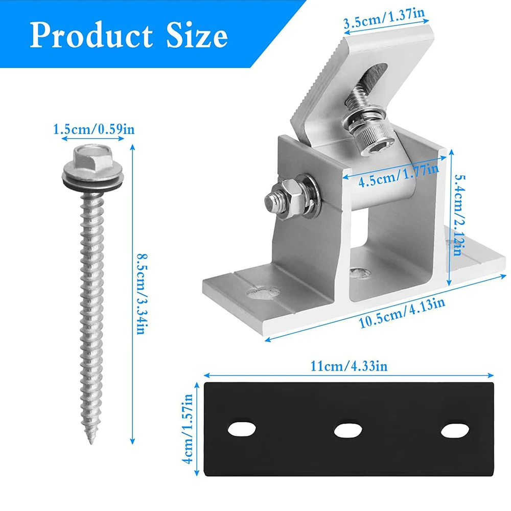 Solar Panel Mounting Bracket PV Panel Adjustable Angle Flat Roof Mounting Bracket Accessories Solar Foot Mount Tilt Bracke solar panel mounting set