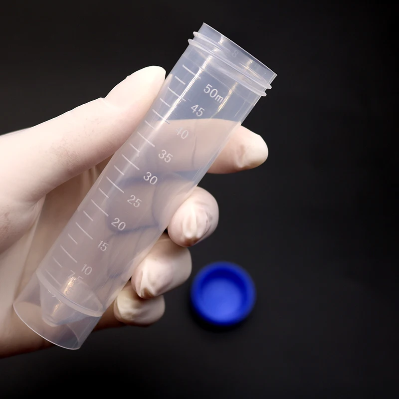 50ml Plastic Screw Cap Flat Bottom with Scale Freestanding Centrifuge Tube Equipment for Scientific Experiments 10pcs/pack