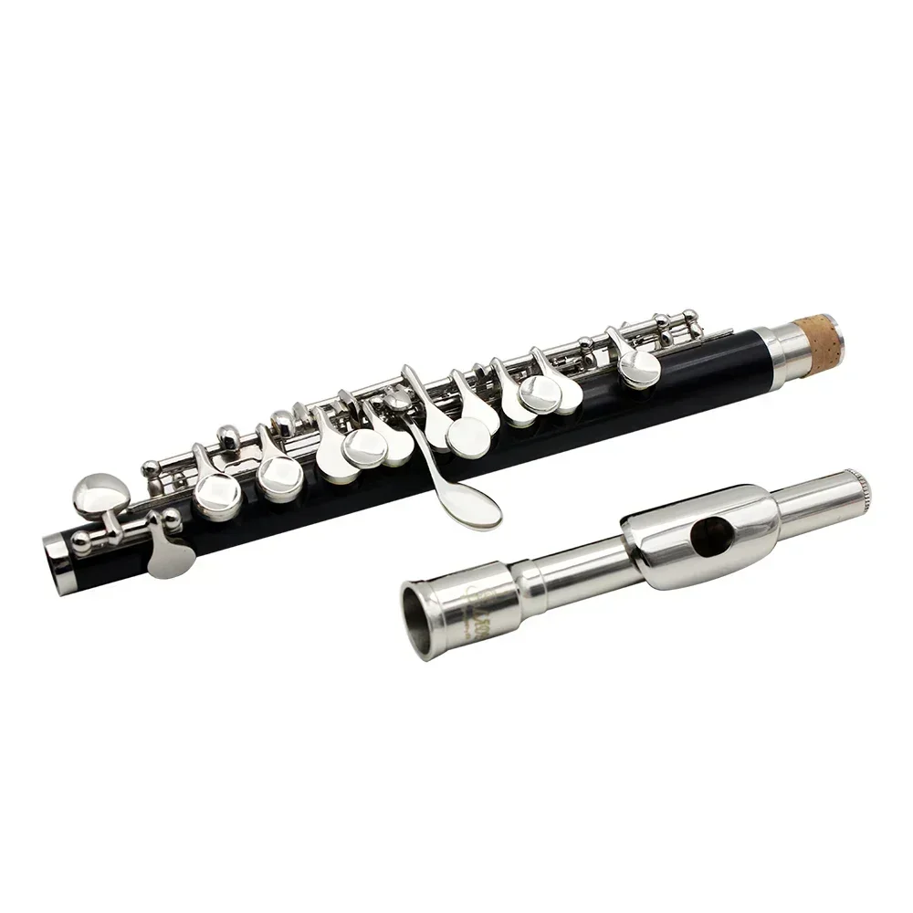 Black Silver Piccolo Professional C Key Piccolo with Padded Case Cleaning Cloth Stick Screwdriver Accessories piccolo accessories c key flute
