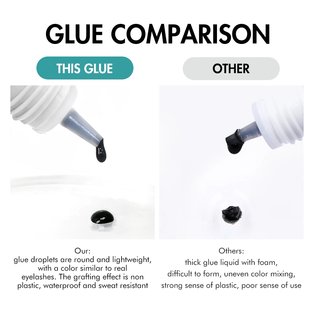 GEMERRY 5/10ML Eyelash Glue Fast Drying Eyelashes Extension Glue Black Adhesive Retention 3-6 Months Long Last Lash Glue 3
