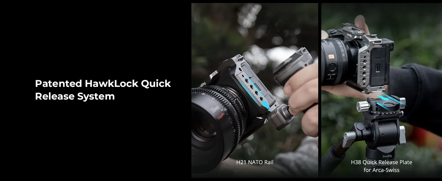 A6700 Cage HawkLock Quick Release Cage Kit for Sony Alpha 6700 w Silicone Grip &