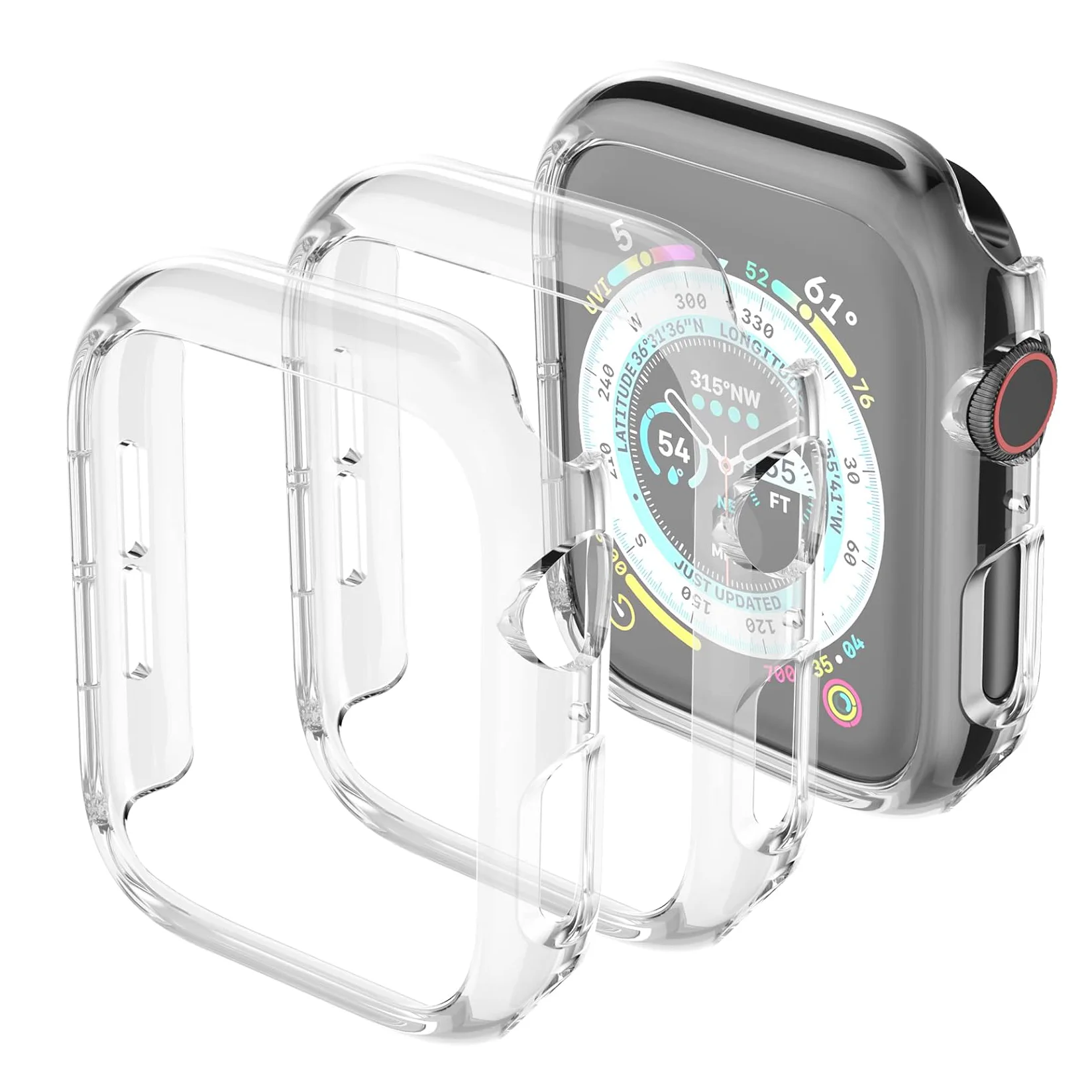Ultra Thin Transparent Protective Case for Apple Watch - Soft, Durable Cover (1/2/3 Pack Options)