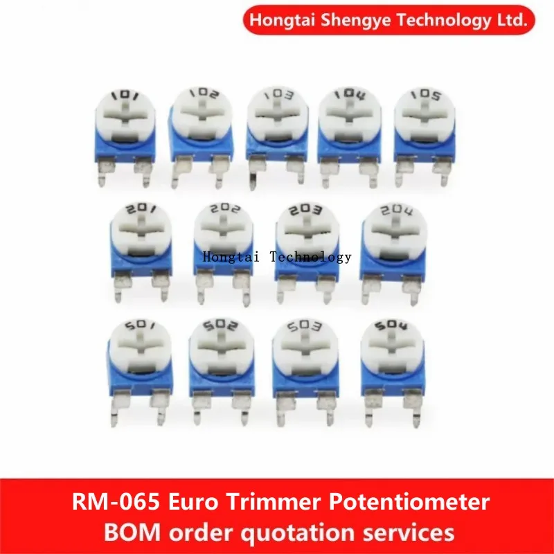 Rm-065 Euro Trimmer Potenziometro 103 100 200 500 1K 2K 5K 10K 20K 50K 100K 200K 500K 1M Trimmer Resistore Variabile