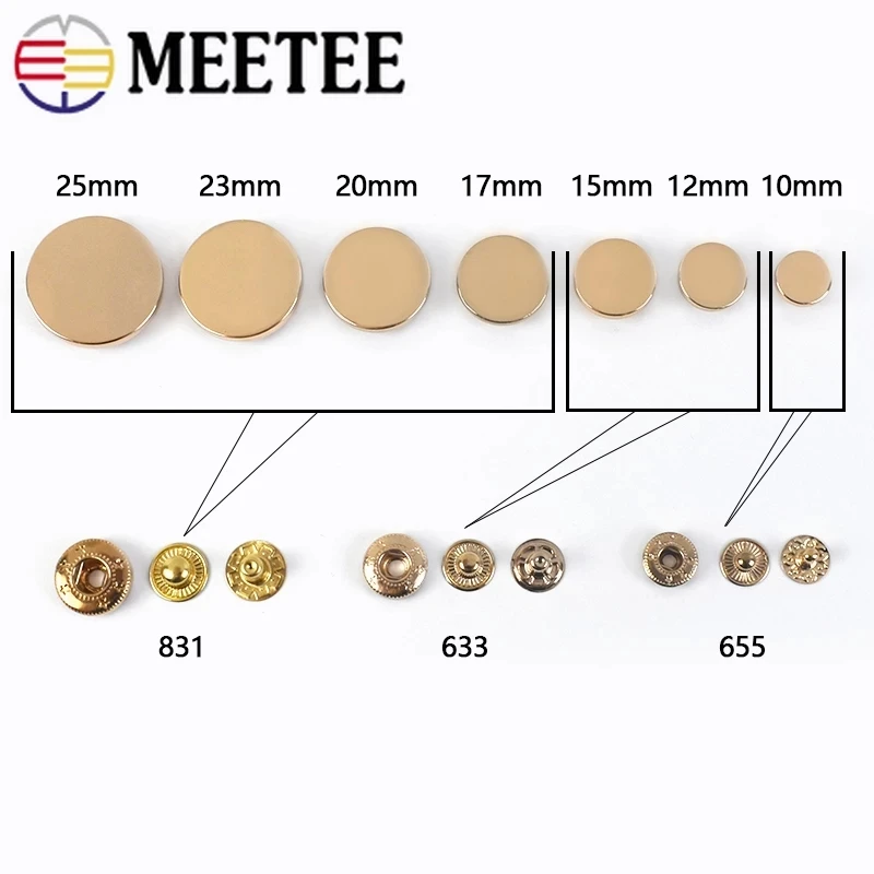 WUTA 20set Solid Brass Snap Buttons Snap Fasteners Kit Metal Press Studs  DIY Craft Accessories for Leather,Clothes,Jackets,Bags - AliExpress