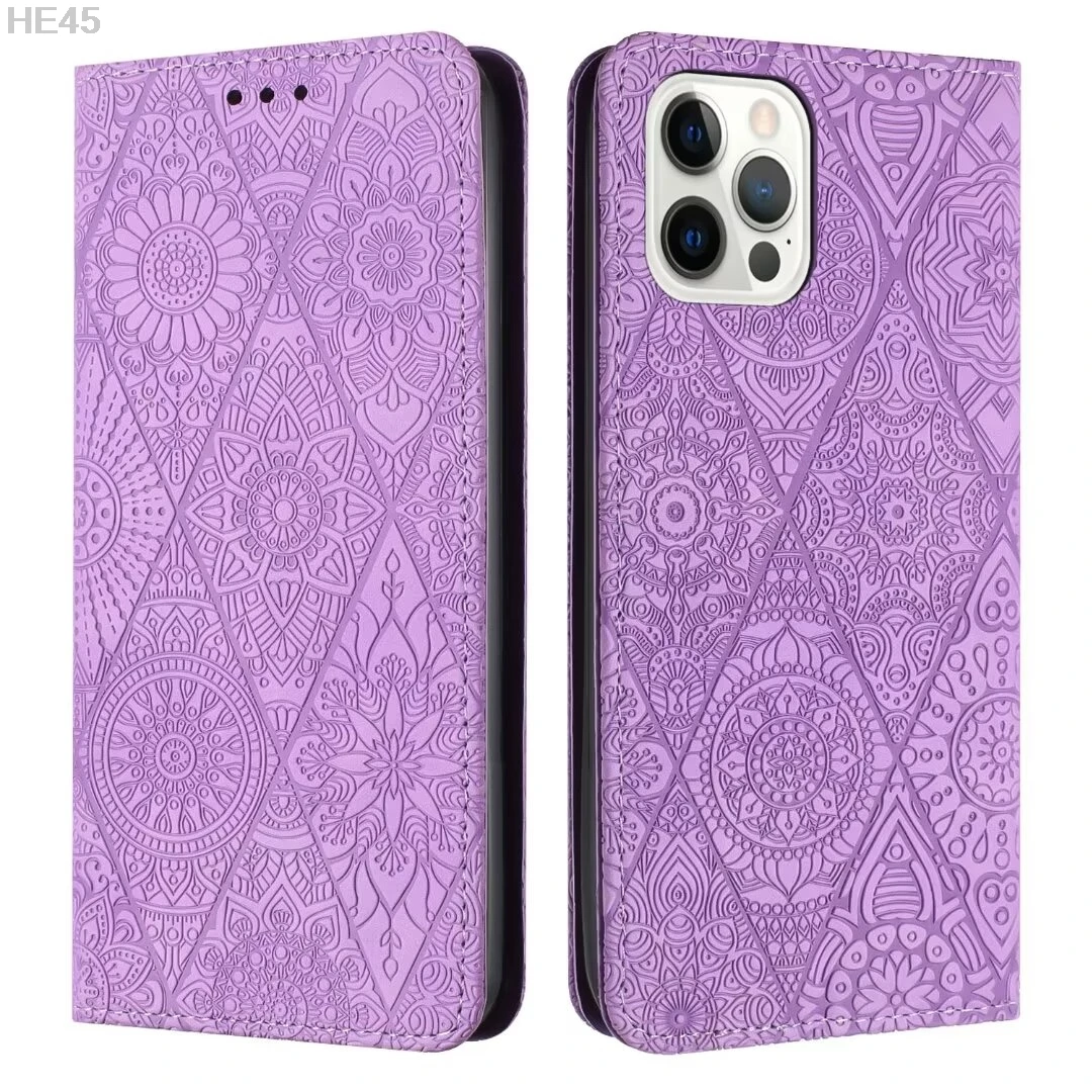 Vintage Magnetic Leather Wallet Phone Case with Flip Stand and Book Cover Design