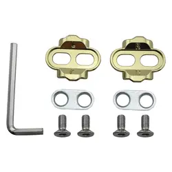 Premium Mountain Bike Pedal Cleats - Bicycle Accessories (Gold)