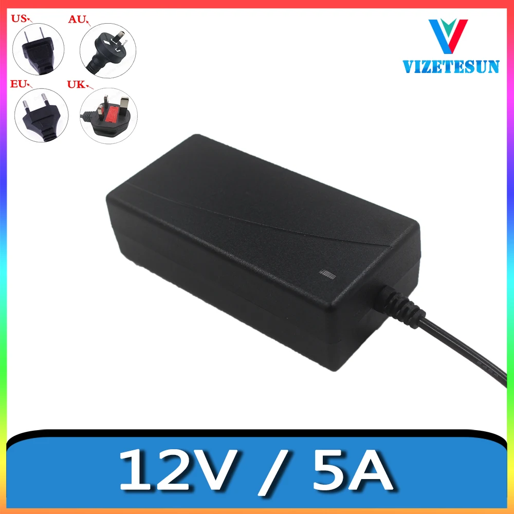

12V 5A LCD Power Supply Security Monitoring LED Light Power Adapter 5000MA
